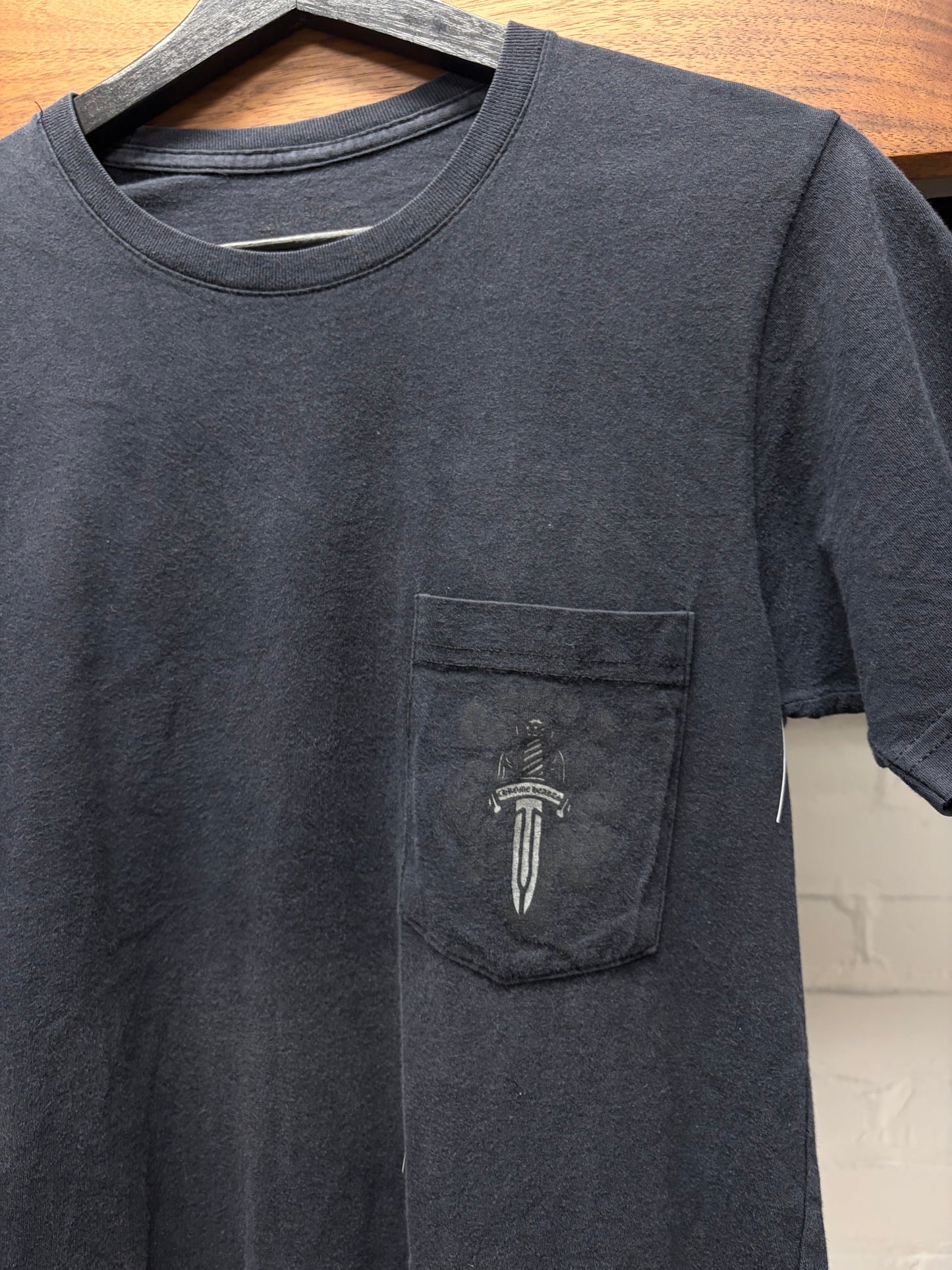 Vintage Chrome Hearts ‘Dagger Logo’ Faded Black Graphic T-Shirt