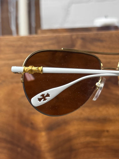 Chrome Hearts ‘Stains’ 18K Gold Aviator Sunglasses