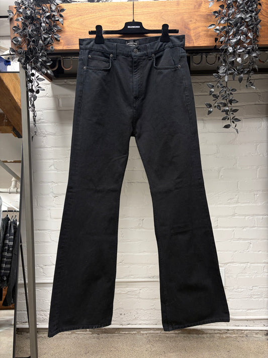 2023 Balenciaga Heavyweight Black Flared Leg Denim