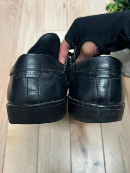 Saint Laurent SL/01 Black Leather Low Top Sneakers