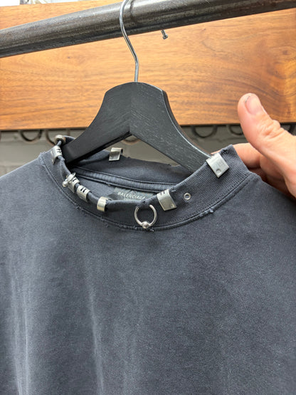 AW2024 Balenciaga ‘Piercing’ Black Oversized T-Shirt