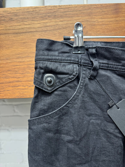 SS2022 Julius ‘9 oz’ Black Distressed Knee Skinny Denim