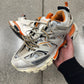 Balenciaga White/Orange Track Runner Sneakers