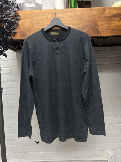 Yohji Yamamoto ‘Y’s’ Black/Grey Henley Long Sleeve Shirt