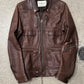 AW2007 Undercover Brown Lambskin Leather Worker’s Jacket