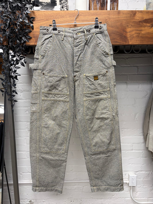 Kapital ‘Lumbar’ Double Knee Pinstripe Carpenter Denim