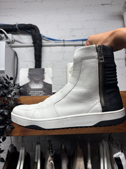 2010s Gucci Black/White ‘Hudson’ Leather High Top Sneakers