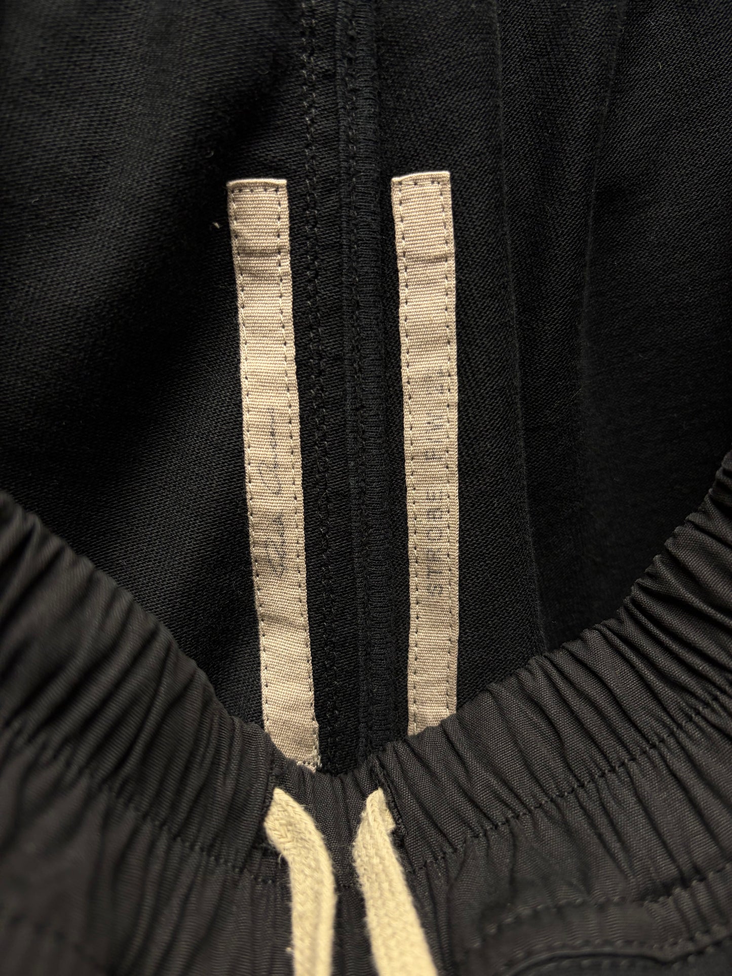AW2022 Rick Owens ‘Pentagram’ Black Drawstring Boxing Shorts