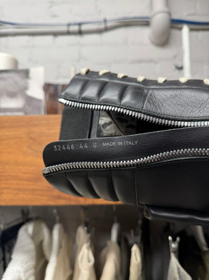 Rick Owens ‘Cargobasket’ Black/Milk Leather High Top Sneakers