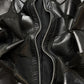 2000s Emporio Armani ‘Plated’ Zip-Up Black Calfskin Leather Jacket