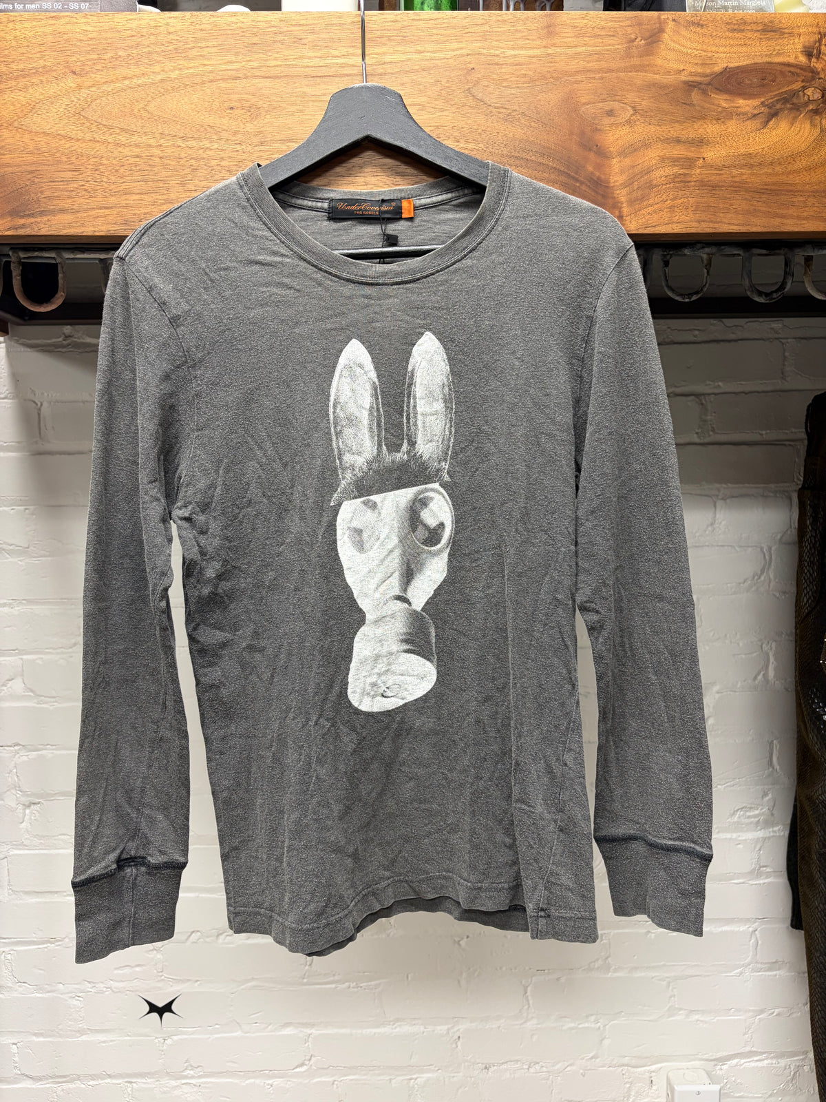 AW2004 Undercover ‘But Beautiful’ Gas Mask Bunny Grey Long Sleeve Shirt