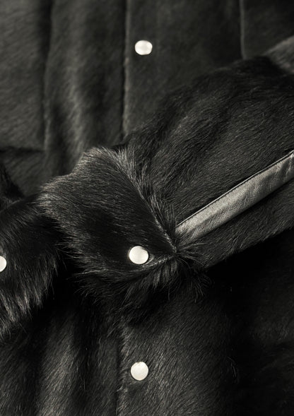 AW2022 Rick Owens ‘Strobe’ Black Pony-Hair Jacket