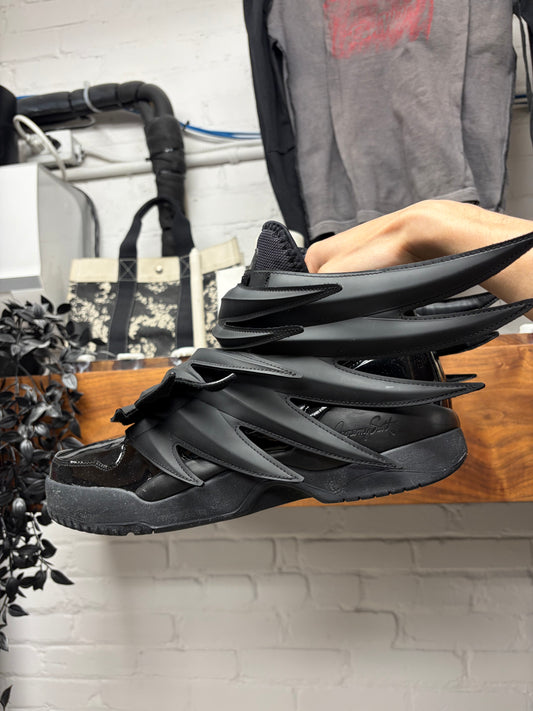 Jeremy Scott x Adidas Wings 3.0 ‘Dark Knight’ Black Patent Leather High Top Sneakers