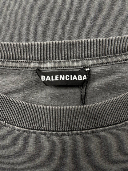 AW2018 Balenciaga ‘Europa’ Stone Wash Grey Graphic T-Shirt