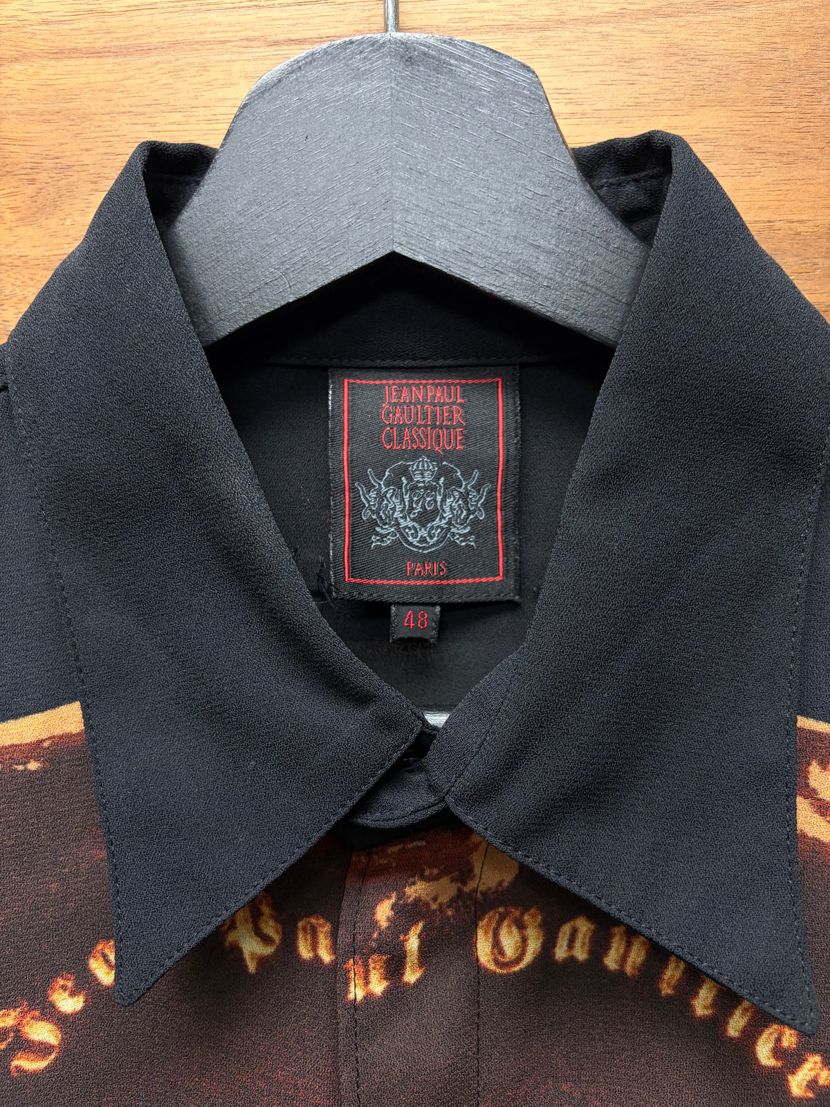 SS1998 Jean Paul Gaultier ‘Marilyn Manson’ Cathedral Portrait Black Button Snap Shirt