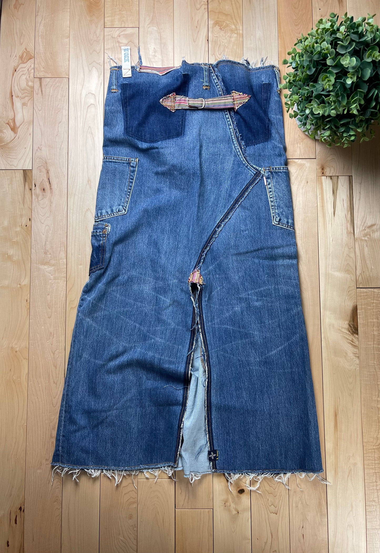 Yohji Yamamoto ‘Spotted Horse’ Reconstructed Buckle Back Denim Skirt