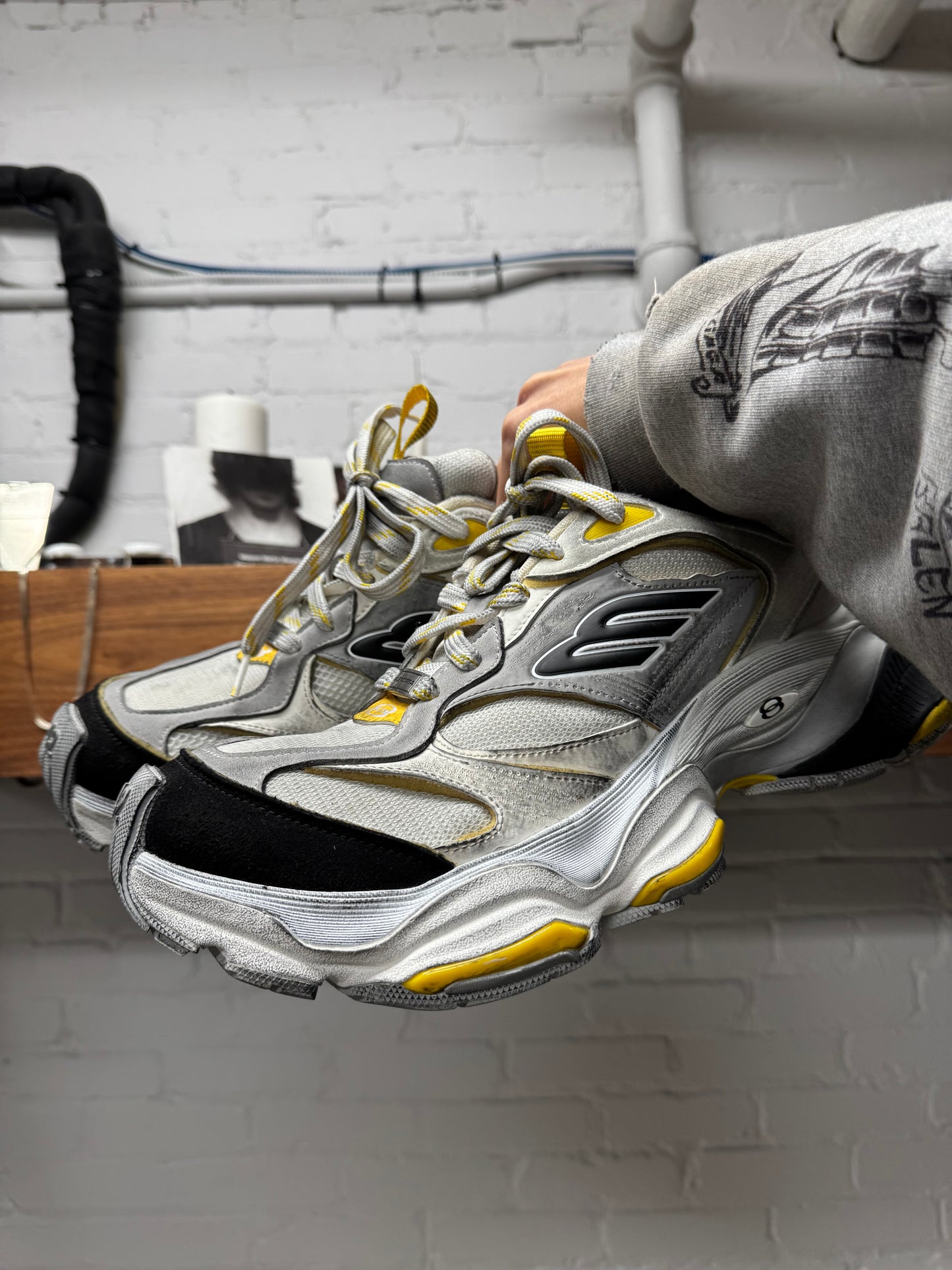 Balenciaga Yellow/Sport Grey Oversized ‘Cargo’ Sneakers