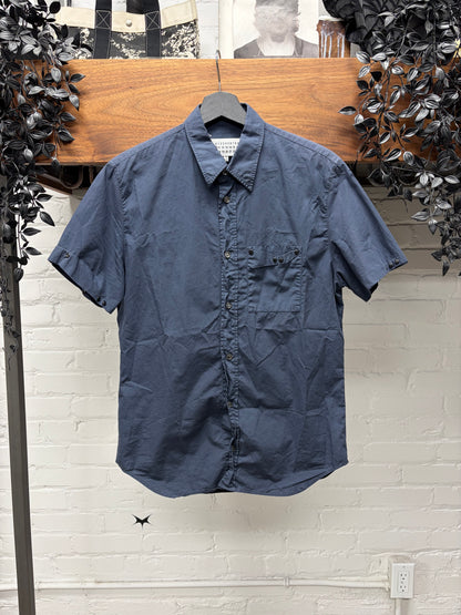 SS2016 Maison Margiela Metal Studded Blue Work Shirt