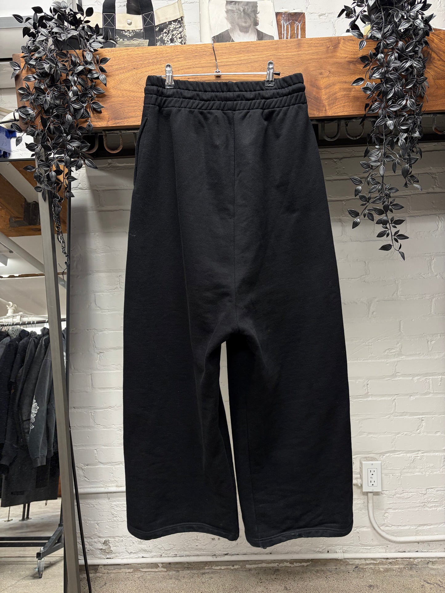 Anonymous Club ‘Heritage Logo’ Embroidered Black Wide Leg Sweatpants