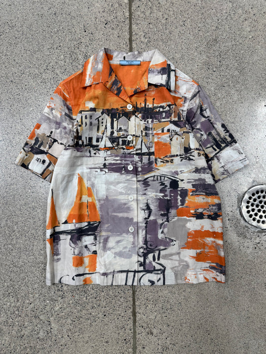 AW2017 Prada ‘Village’ Camp Collar Oil Painting Shirt