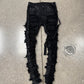 AW2021 Rick Owens ‘Gethsemane’ Waxed Black ‘Tyrone Cut’ Distressed Denim