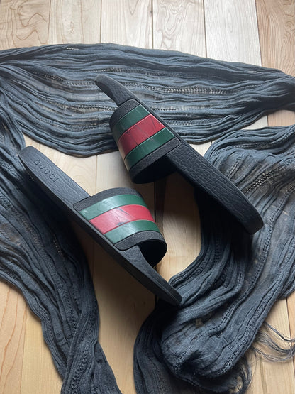 Gucci Classic Red/Green Stripe Slides