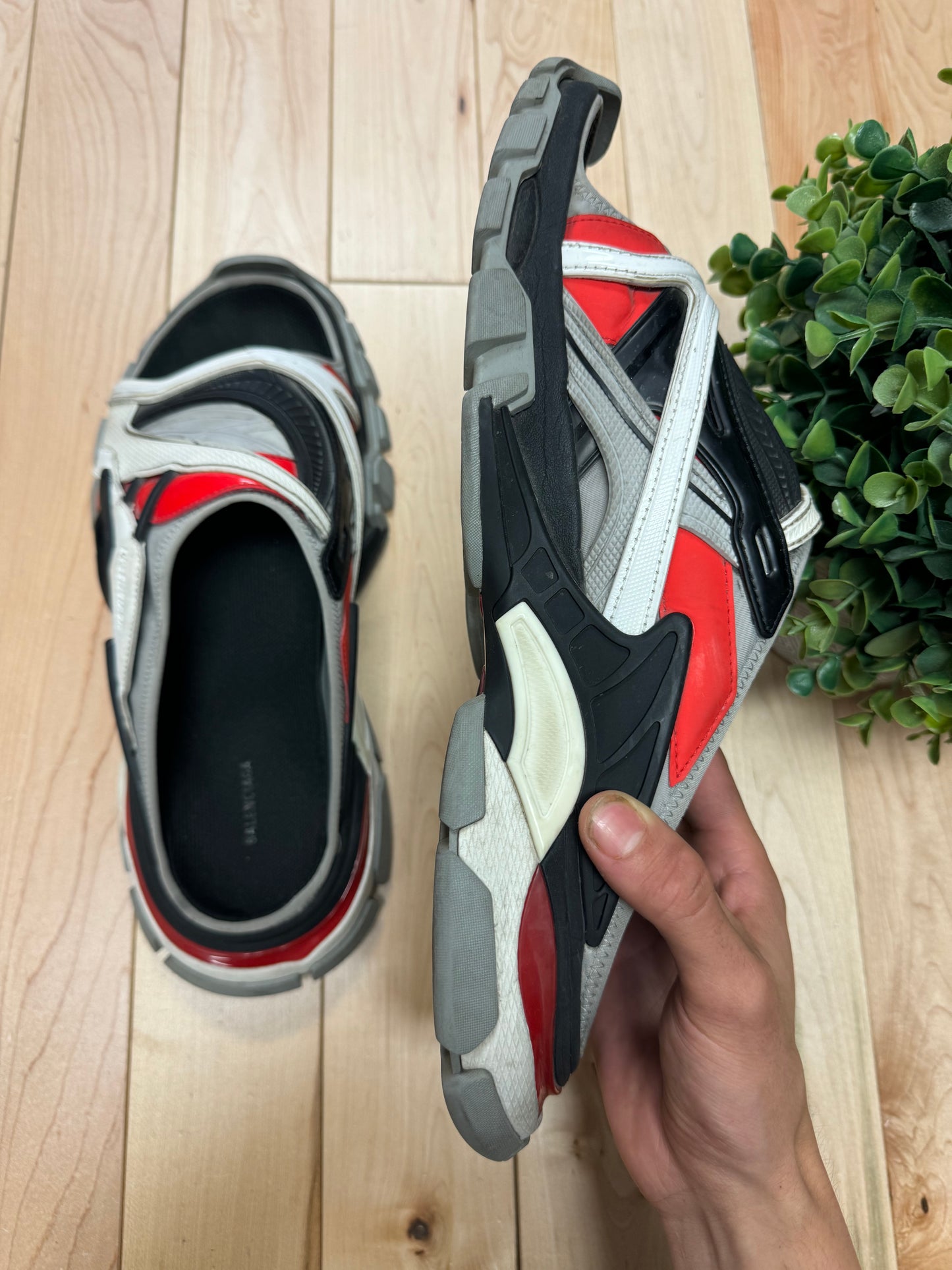 Balenciaga Track Slides Red/White/Black