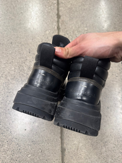 Maison Margiela Black Patent Leather Hiking Boots