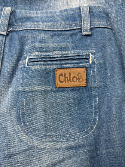 SS2004 Chloe by Phoebe Philo Flared Blue Low Rise Denim