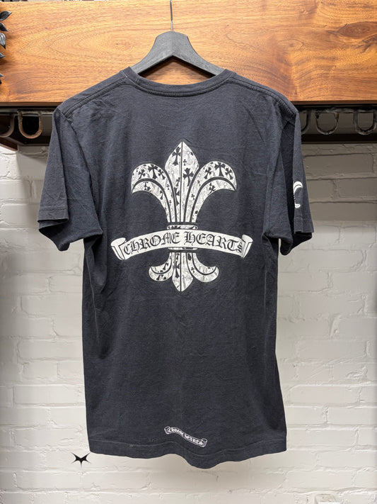 Chrome Hearts ‘Fleur De Lis’ Faded Black Graphic T-Shirt