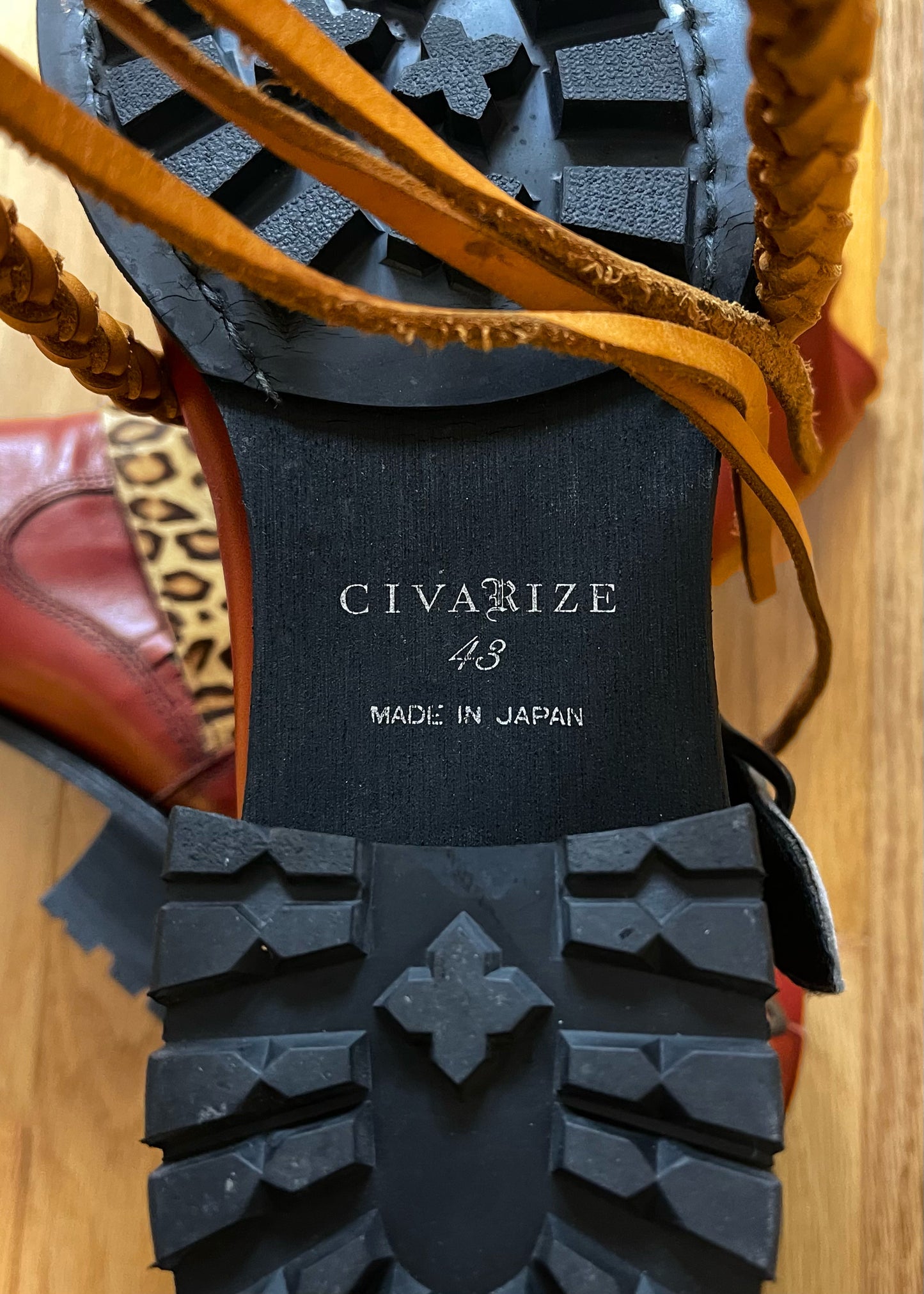 Civarize Leopard Strap Oxblood Red Leather Boots