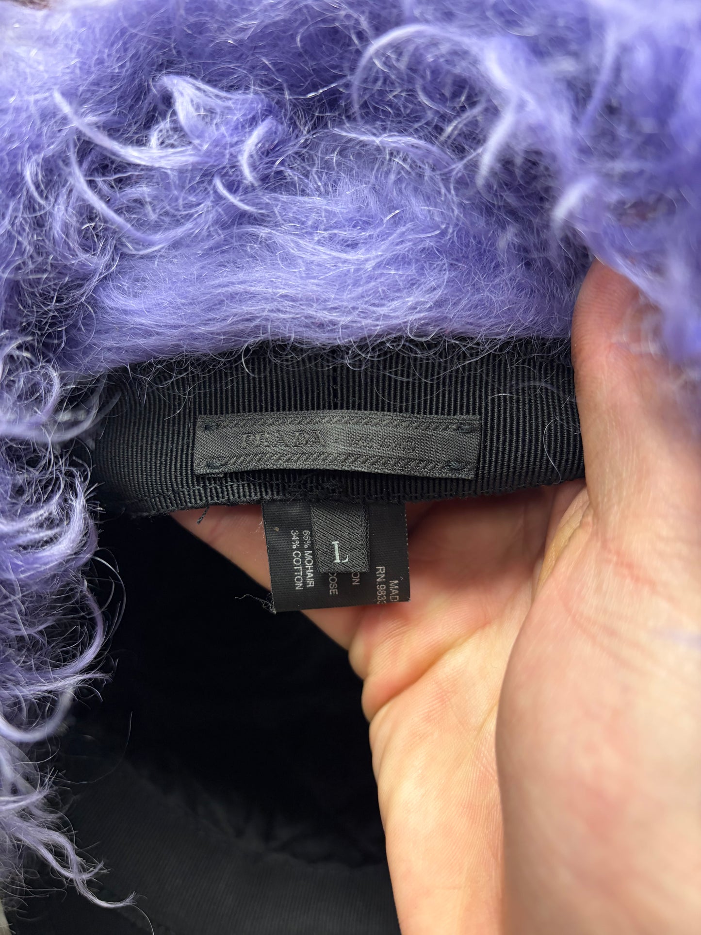 AW2019 Prada Purple Fur Nylon Ushanka ‘Trapper’ Hat