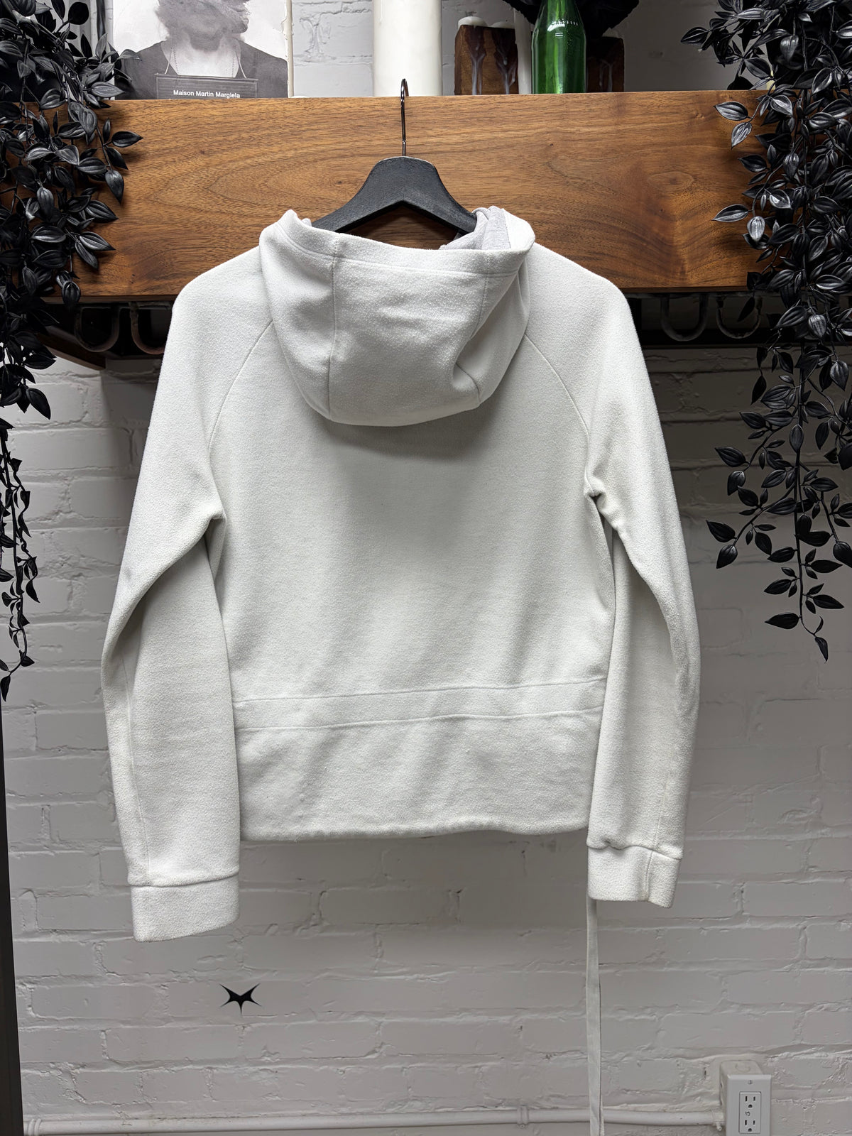 Vintage 1999 Helmut Lang ‘Backpack Strap’ White Cotton Hoodie