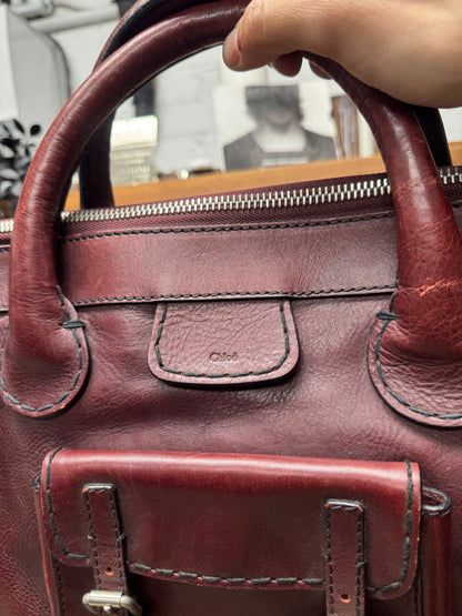 Chloe ‘Edith’ Oxblood Red Leather Top Handle Bag