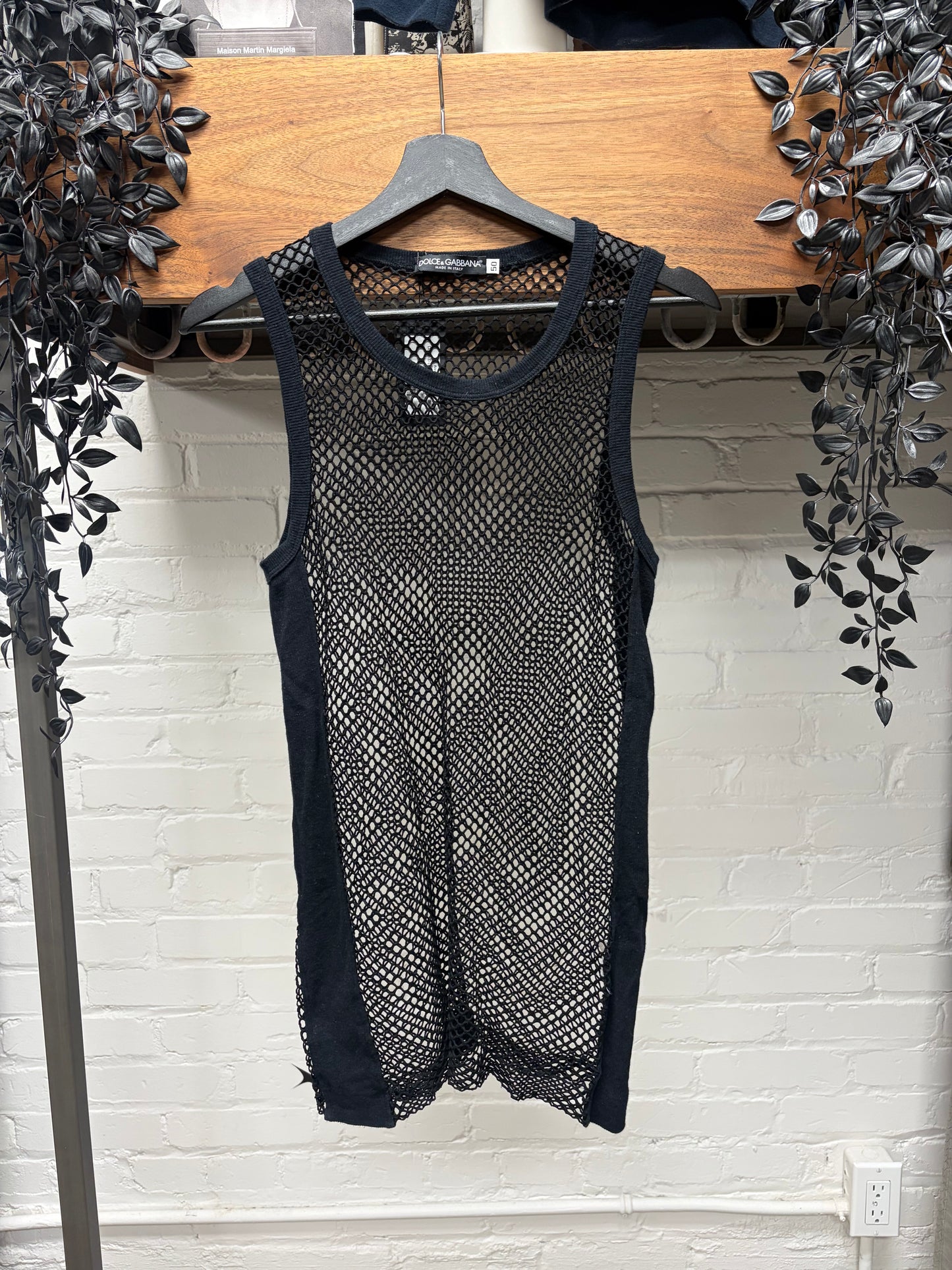 Dolce & Gabbana ‘Fishnet’ Black Mesh Tank Top