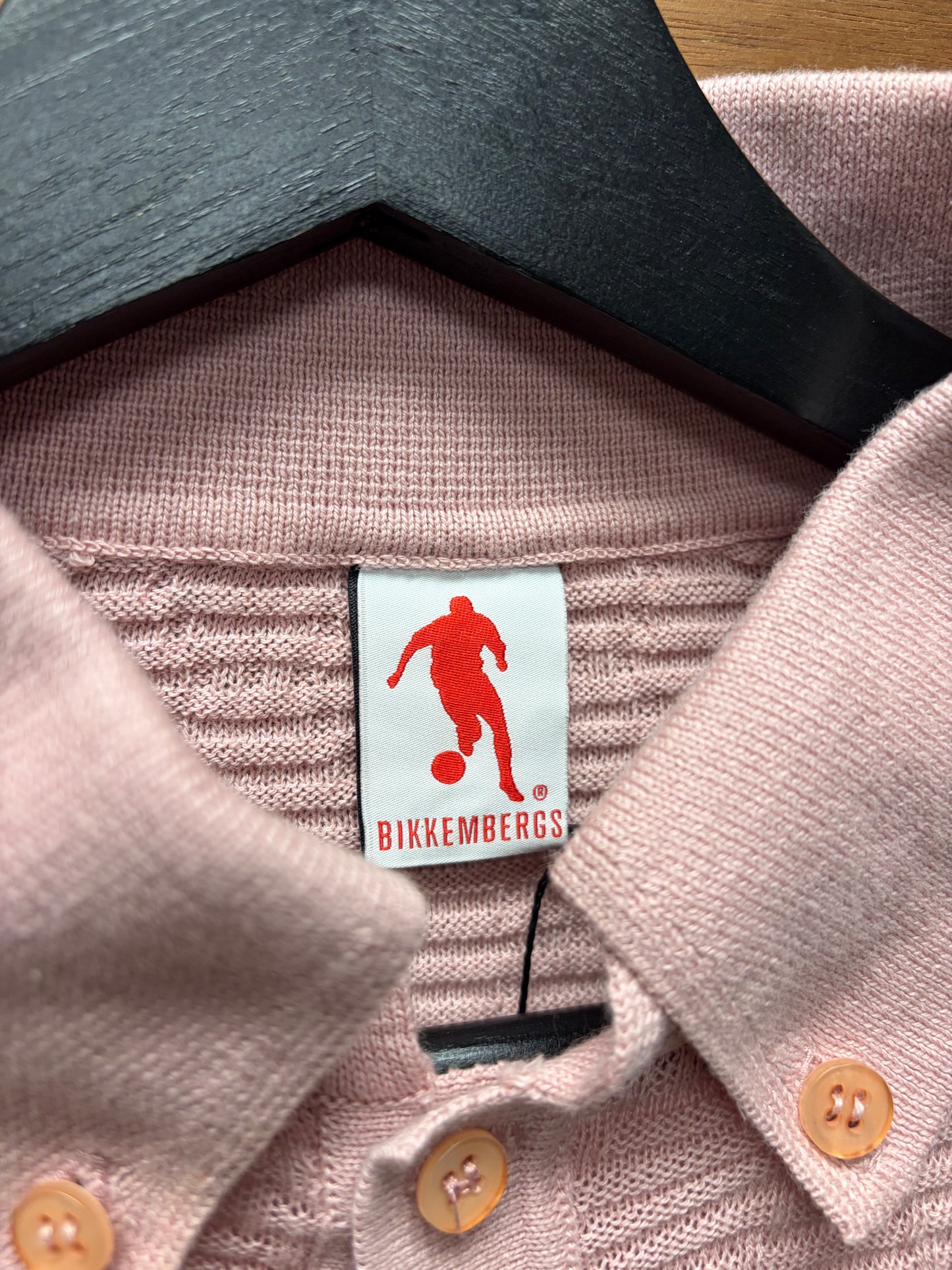 Vintage Dirk Bikkembergs Diamond Patterned Knit ‘Dusty Pink’ Polo