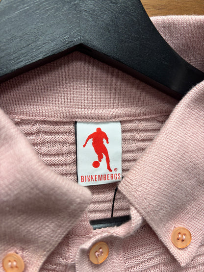 Vintage Dirk Bikkembergs Diamond Patterned Knit ‘Dusty Pink’ Polo