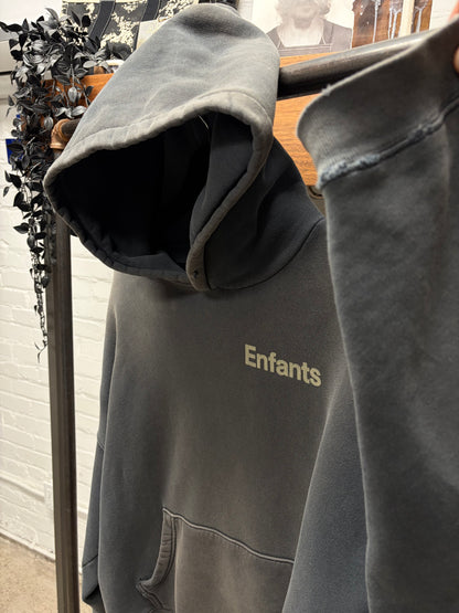 Enfants Riches Deprimes ‘Ticket to Death’ Faded Black French Terry Cotton Hoodie