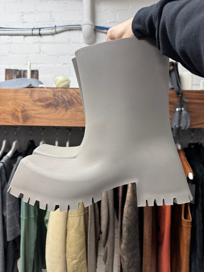 Balenciaga ‘Trooper’ Slate Grey Square Toe Combat Boots