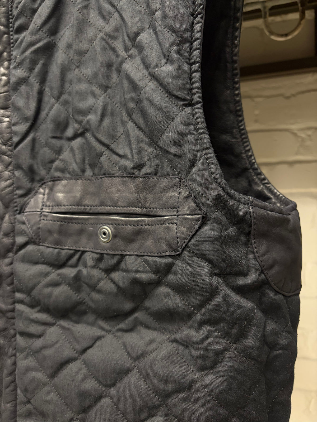 Maison Martin Margiela Reversible Black Waxed/Quilted Cotton Vest
