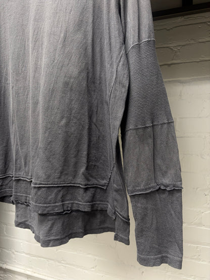 Undercover Multi-Layered Faded Black Thermal Long Sleeve Shirt