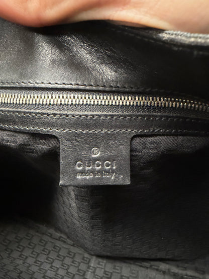 Vintage Gucci by Tom Ford ‘Reins’ Black GG Monogram Shoulder Bag