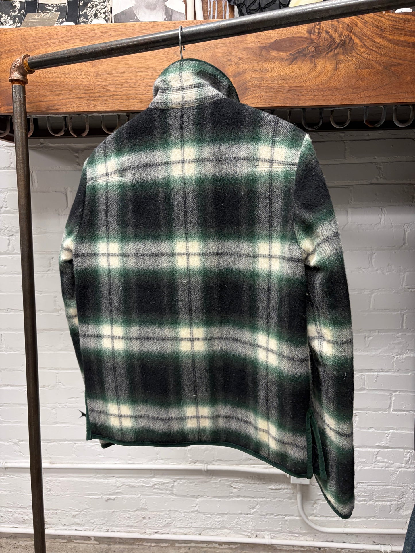 AW2009 Number (N)ine Reversible Wool/Quilted Liner Plaid Collared Jacket