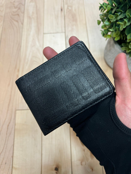 Burberry Black Leather ‘Nova Check’ Bifold Wallet