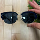 Dior ‘CD Diamond’ Blue/Silver Clubmaster Half-Rim Sunglasses