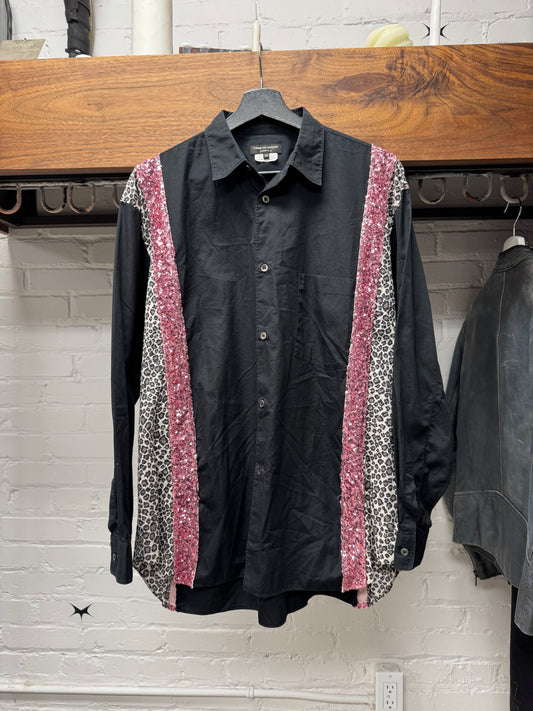 SS2017 Comme Des Garçons Homme Plus ‘Leopard/Pink Sequin’ Oversized Button Up Shirt