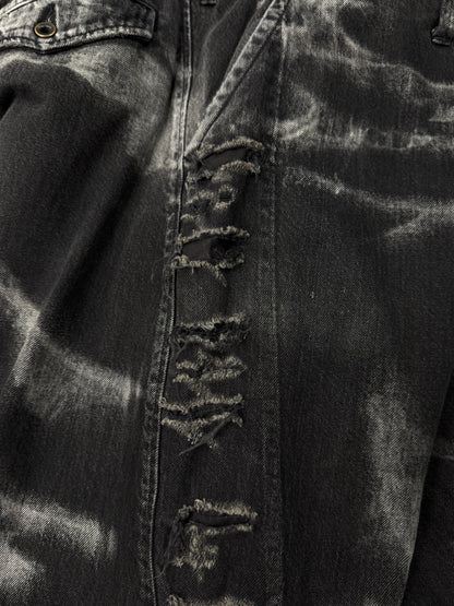 AW2019 Julius 10oz Bleach Distressed Wide Leg Denim