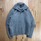 Diesel Ribbed Wool Heather Grey Zip Up Sweater