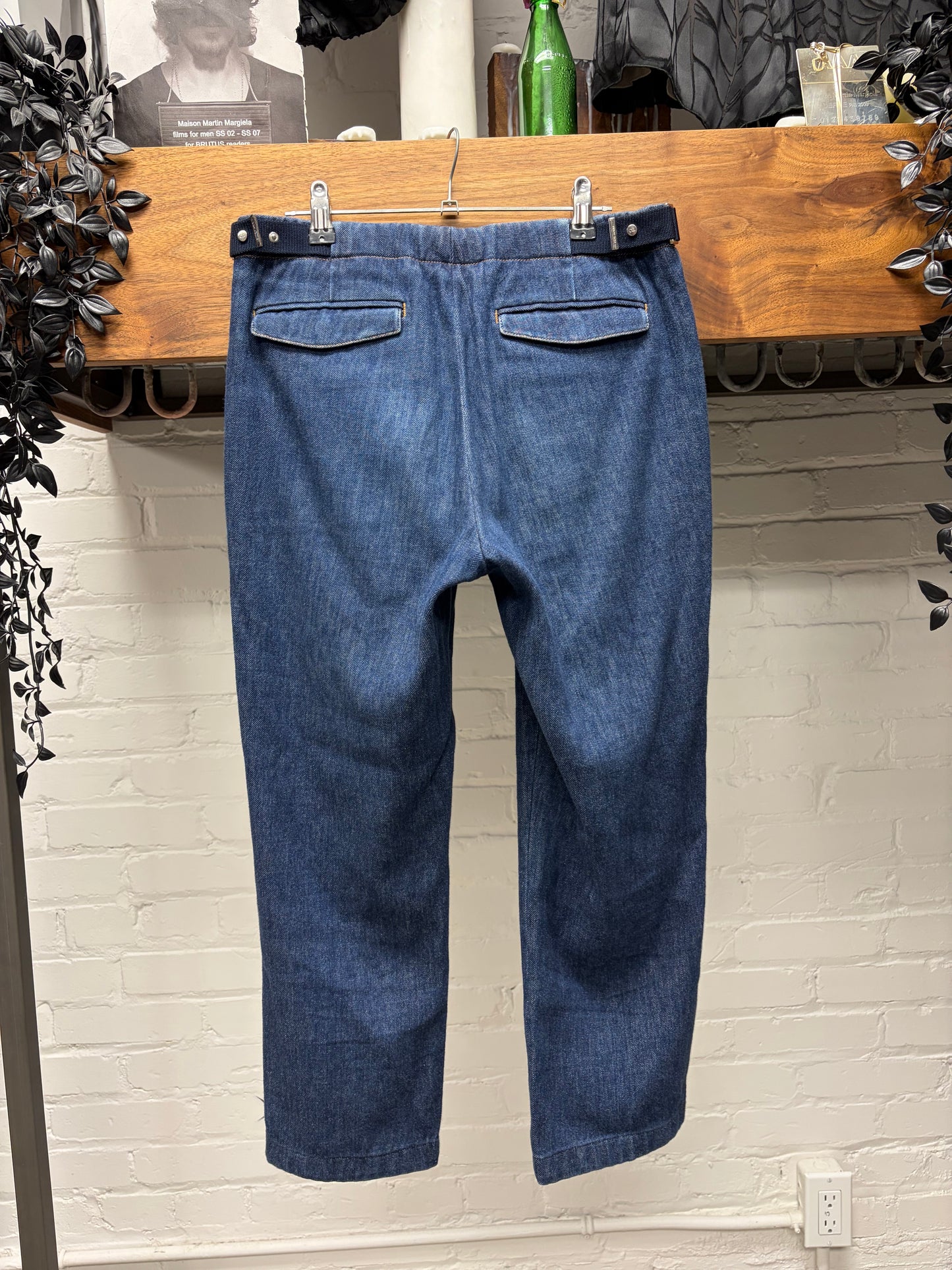 Dior Homme Blue Washed Denim with Side Button Cinches