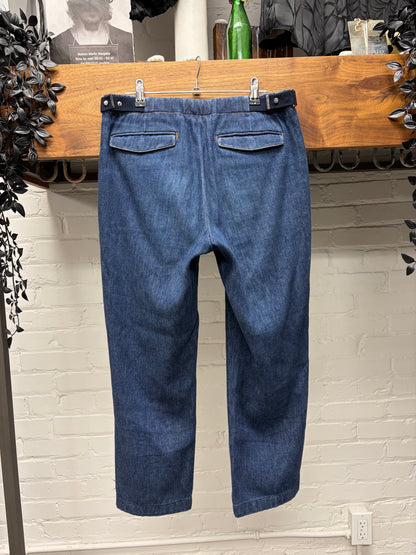 Dior Homme Blue Washed Denim with Side Button Cinches